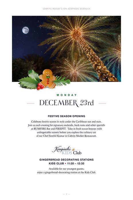 Caribbean News Global 2 Cabrits Resort & Spa Kempinski Dominica: Festive season brochure  
