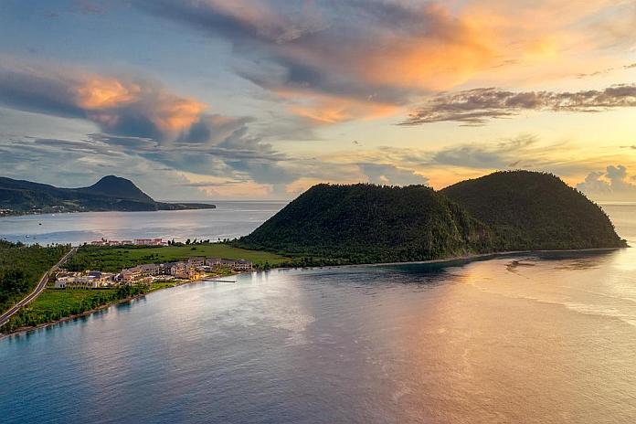 Caribbean News Global dom1_resort-aerial-sunset-view-1 Cabrits Resort & Spa Kempinski Dominica inspired by nature  