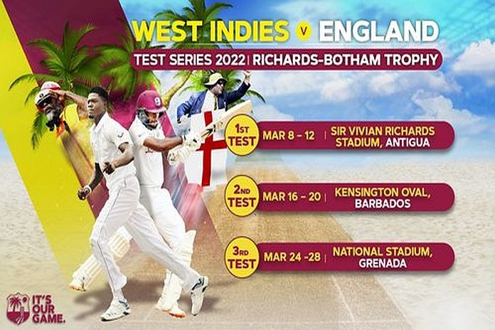 Caribbean News Global cwi_eng-test-2022 Schedules confirmed for England’s T20 International and Test Series tours in the Caribbean for 2022 