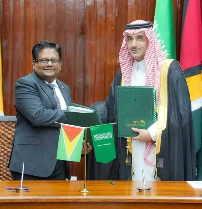 Caribbean News Global singh_Al-Marshad Guyana - Saudi Fund for Development signs two major loan agreements worth US$150M for infrastructural development  